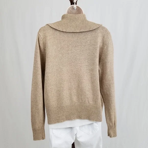 Tiara Int'l cardigan zip front tan floral M - Picture 4 of 8